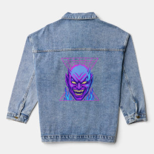 Neon Devil Synthwave Démon Tête Rétro Horreur
