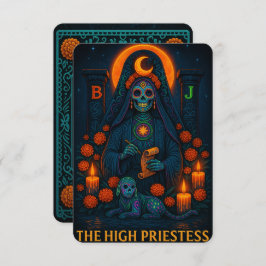 Neon Dia de los Muertes Hogepriesteres Tarot Kaart