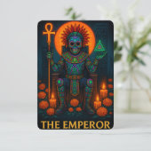 Neon Dia de los Muertos Emperor Tarot Kaart (Staand voorkant)