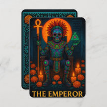 Neon Dia de los Muertos Emperor Tarot Kaart