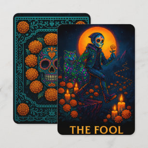 Neon Dia de los Muertos La carte Fool Tarot