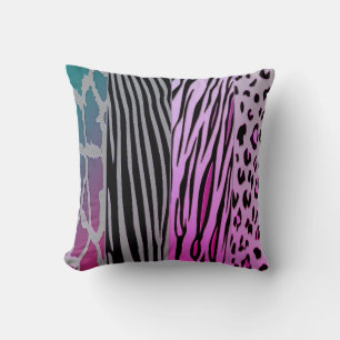 Neon Dier Gedrukt Zebra Streep Kussen