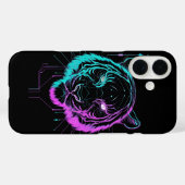 Neon digital tiger art Case-Mate iPhone case (Achterkant (horizontaal))