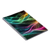 Neon Digital Wave Pattern Notitieboek (Rechterzijde)