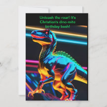 Neon Dino Jongens Verjaardag