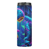 Neon Dinosaur Jungle Vibrant Roar Thermosbeker (Achterkant)