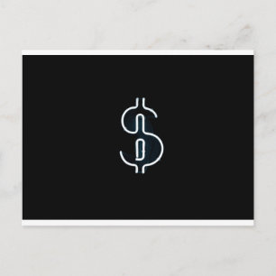 Neon Dollar Sign Briefkaart