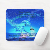 Neon Dolphins, echte vrienden maken deze wer Muismat (Met muis)