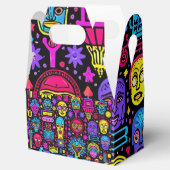 Neon Doodle Faces – Levendig Street Art Pattern Bedankdoosjes (Geopend)