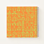 Neon Doodle Notebook – Vibrant Orange and Green Ha Notitieboek (Achterkant)