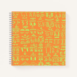 Neon Doodle Notebook – Vibrant Orange and Green Ha Notitieboek