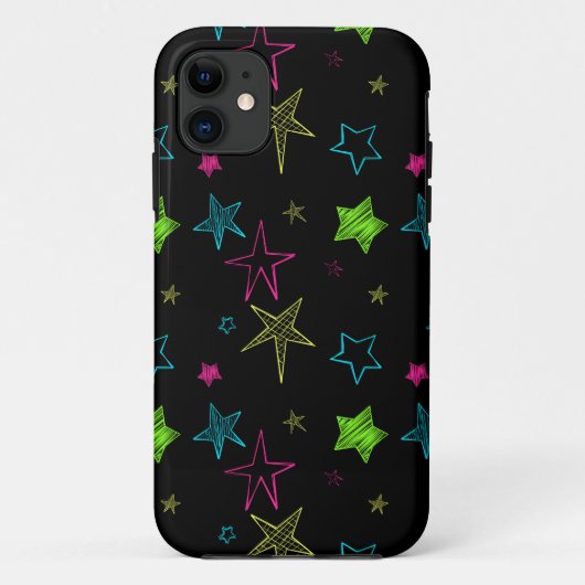 Neon Doodle Stars iPhone 5/5S Coque (Dos)