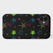 Neon Doodle Stars iPhone 5/5S Coque (Dos (Horizontal))
