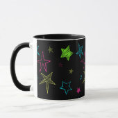Neon Doodle Stars Mug (Gauche)