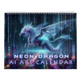 Neon Dragon AI Kunst Kalender