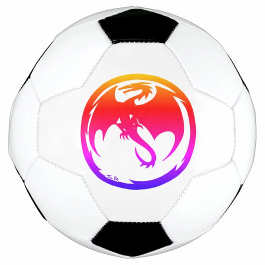 Neon Dragon balle de football blanc (Devant)