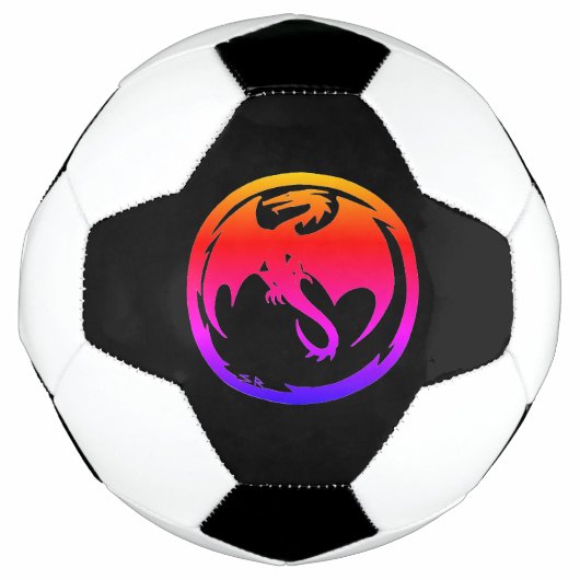 Neon Dragon balle de football noir (Devant)