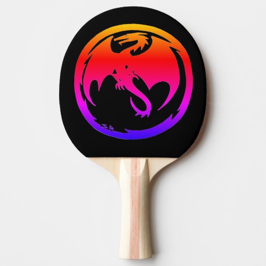 Neon Dragon black ping pong paddle Tafeltennisbatje (Voorkant)
