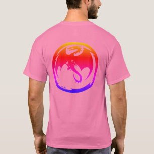 Neon Dragon heren roze T-shirt achterkant
