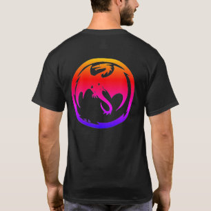 Neon Dragon heren zwart T-shirt achterkant