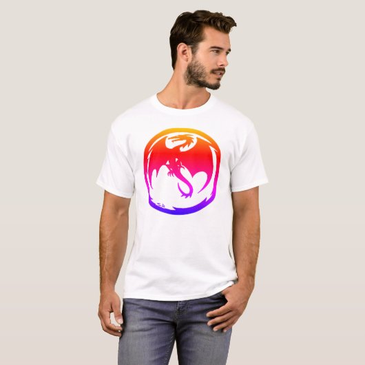 Neon Dragon White T-shirt (Voorkant volledig)