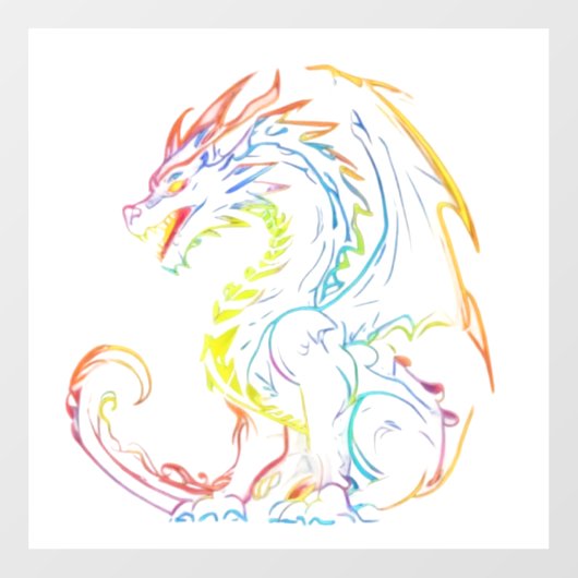 Neon Dragon Window Cling Raamsticker (Vel)