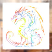 Neon Dragon Window Cling Raamsticker (Vel 2)