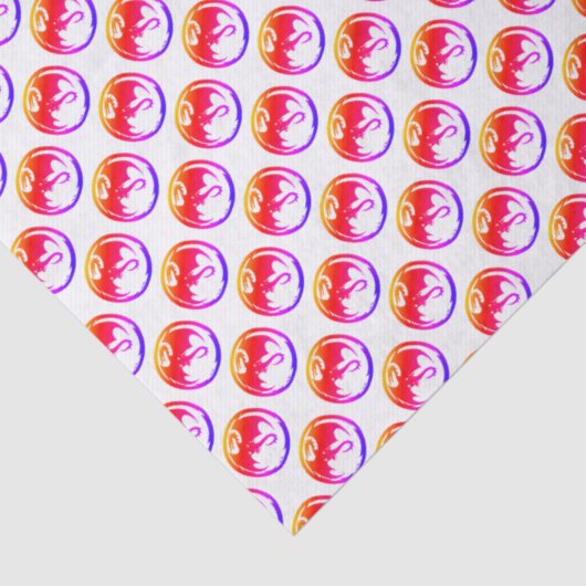 Neon Dragon wit tissue papier klein (Detail)