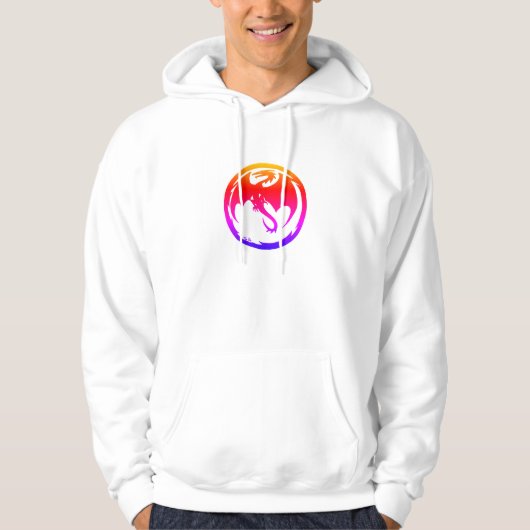 Neon Dragon witte hoed Hoodie (Voorkant)