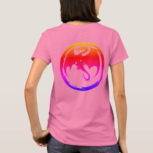 Neon Dragon women pink t-shirt back (Dos)
