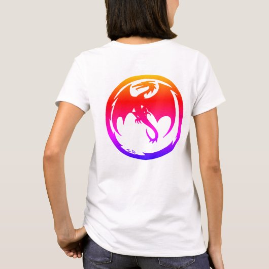 Neon Dragon women white t-shirt back (Dos)
