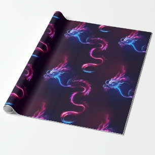 Neon Dragon Wrapping Papier
