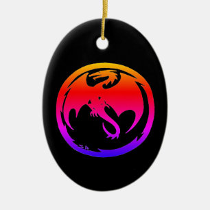 Neon Dragon zwarte keramische versiering Keramisch Ornament