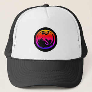 Neon Dragon zwarte vrachtwagenhoed Trucker Pet
