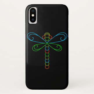 Neon Dragonfly iPhone X Hoesje