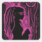 Neon Dread Protocol Vierkante Sticker (Voorkant)