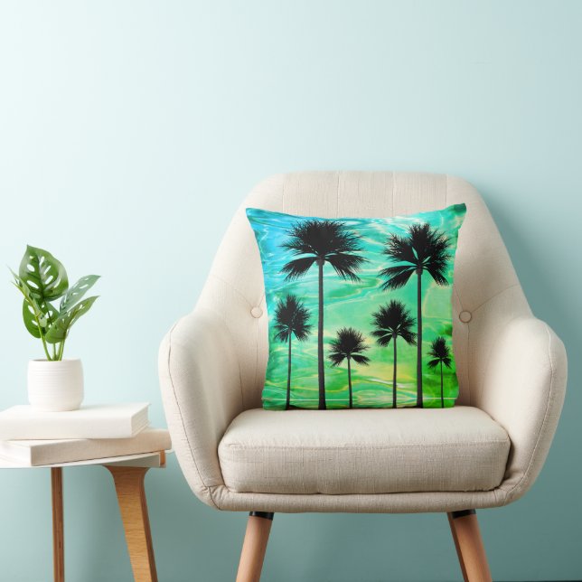 Neon Dream Palm Trees Kussen (Stoel)