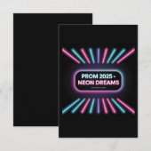 Neon Dreams - Bold Modern Uitnodiging voor een pro (Voorkant / Achterkant)