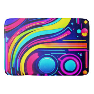 Neon Dreams: een psychedelische digitale odyssee Badmat