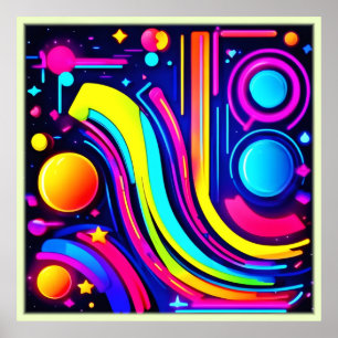 Neon Dreams: een psychedelische digitale odyssee Poster