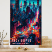 Neon Dreams - Poster de nuit (Cuisine)