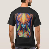 Neon Dreams : Surreal Dali Universe Art T-Shirt (Dos)