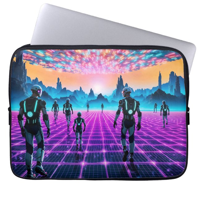Neon Dreamscape Laptop Sleeve (Voorkant)
