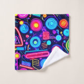 Neon Dreamscape : Un art Abstrait vibrant (Gant de toilette)