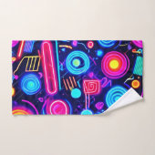 Neon Dreamscape : Un art Abstrait vibrant (Serviette à main)