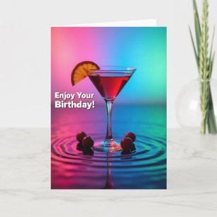 Neon Drink Verjaardagskaart Kaart