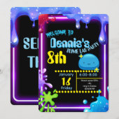 Neon Drip Slime Birthday Party Invitation Kids (Devant / Derrière)