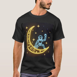 Neon Dromen: Astronaut op de Maan T-shirt