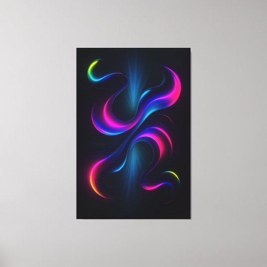 Neon Dromen III Metaal Wand Kunst | Modern Abstrac Canvas Afdruk (Voorkant)