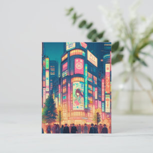 Neon Dromen van Shibuya Briefkaart